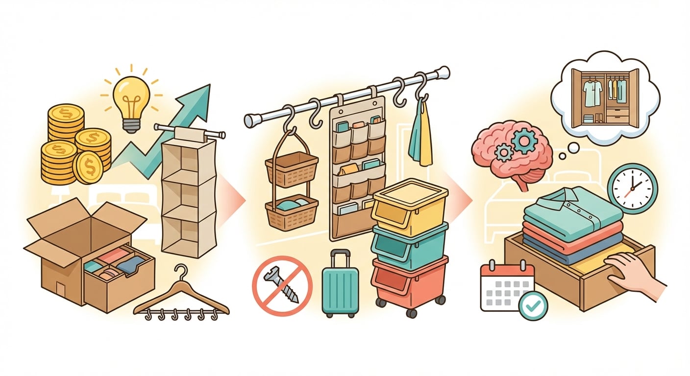 租屋族必學!小臥室收納省錢三策略